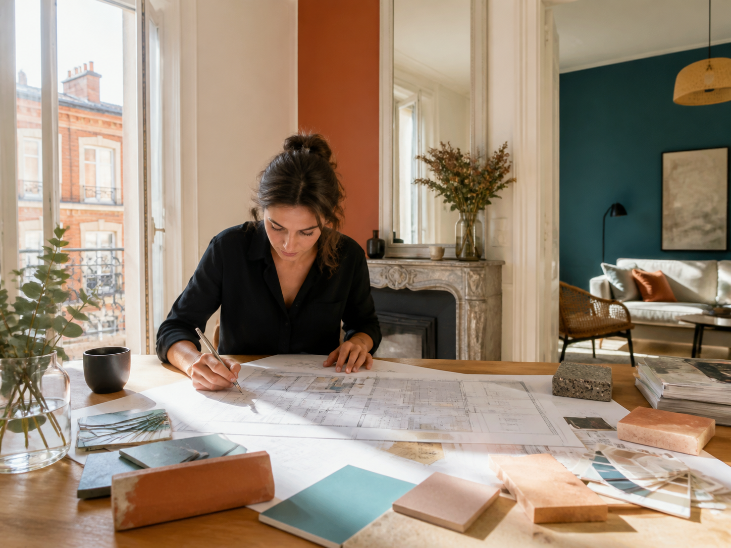 Architecte préparant un plan de rénovation à Toulouse